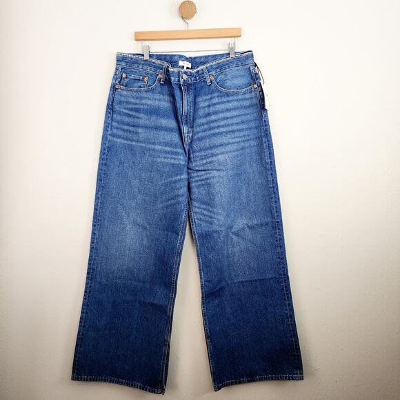 NEW Re/Done Iconic Heritage Silhouette Crystal Bay Fade Low Rider Loose Jean 32 - Picture 6 of 15